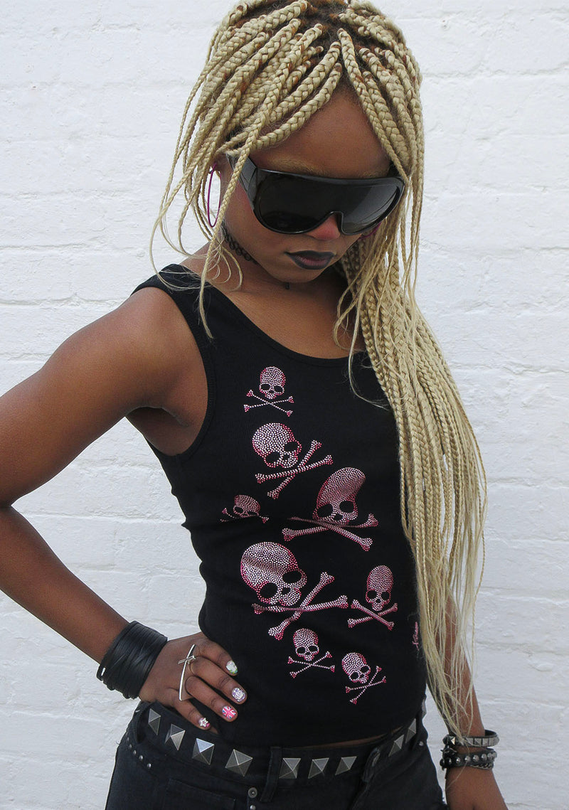 CRYPTIC RHINESTONE TANK TOP BLACK