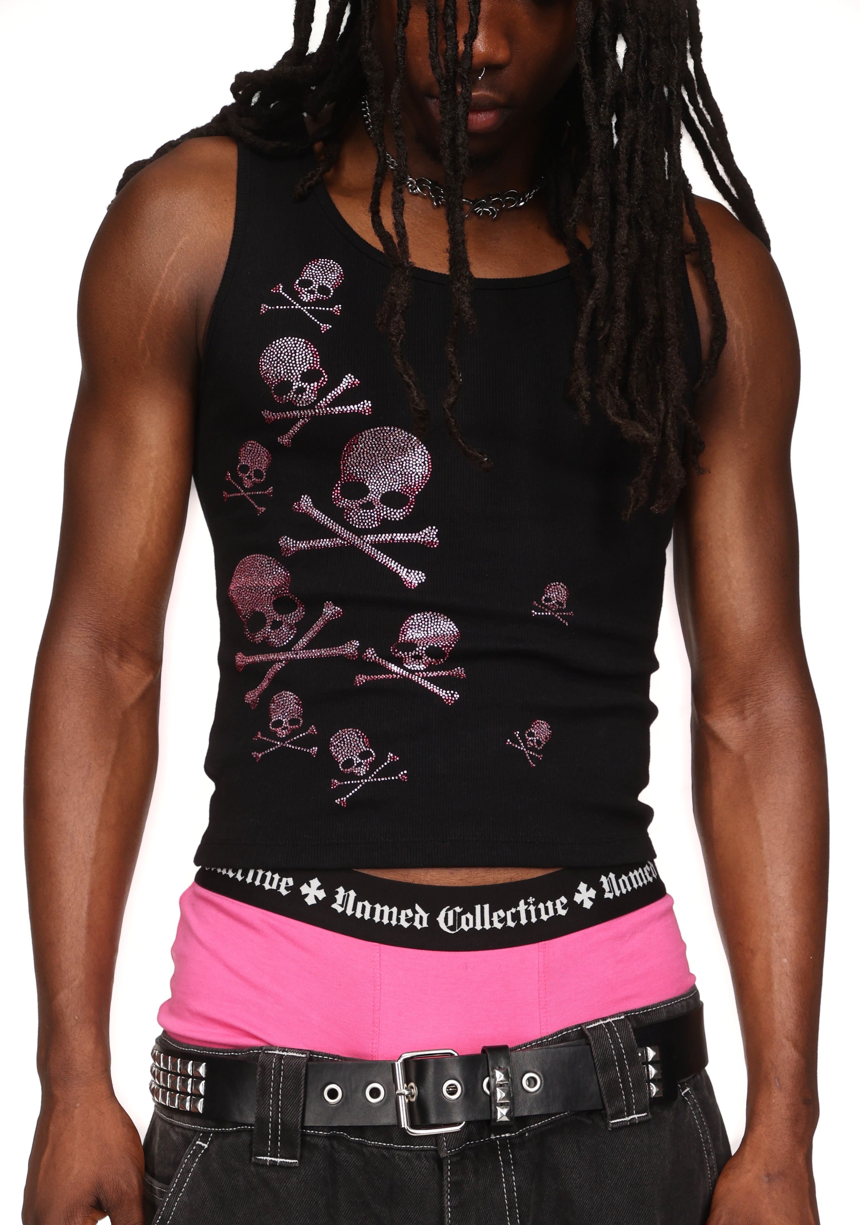 Cryptic Rhinestone Tank Top Black – NAMED COLLECTIVE®