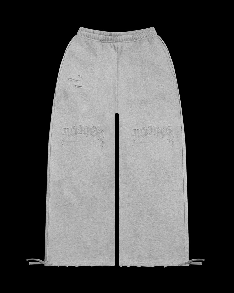 CURSE DISTRESSED OVERSIZED SWEATPANTS GREY MARL