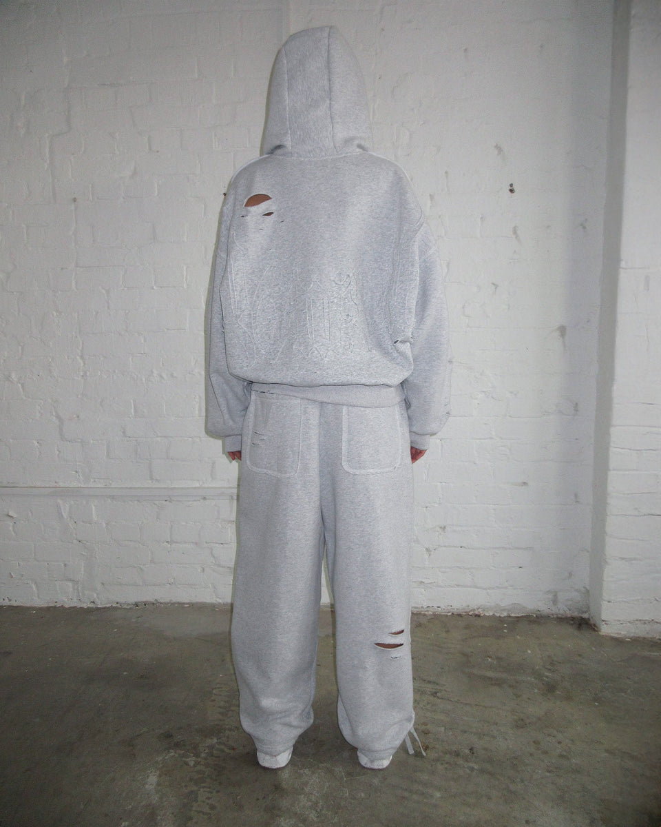 CURSE DISTRESSED OVERSIZED SWEATPANTS GREY MARL
