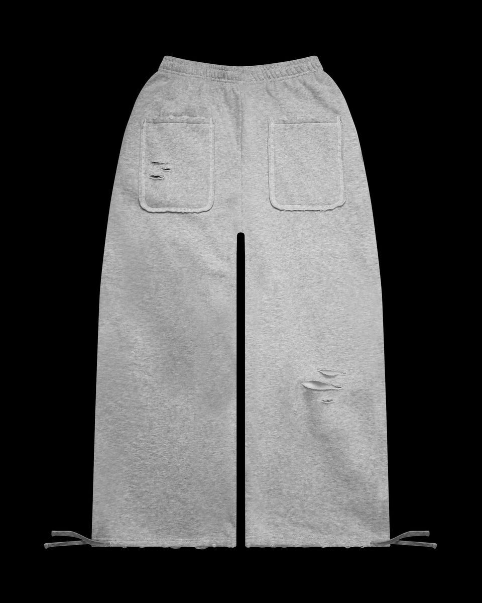 CURSE DISTRESSED OVERSIZED SWEATPANTS GREY MARL