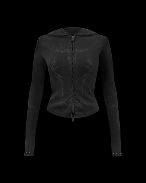 CURSE SCULPT STRETCH ZIP HOODIE WASHED CHARCOAL – NAMED