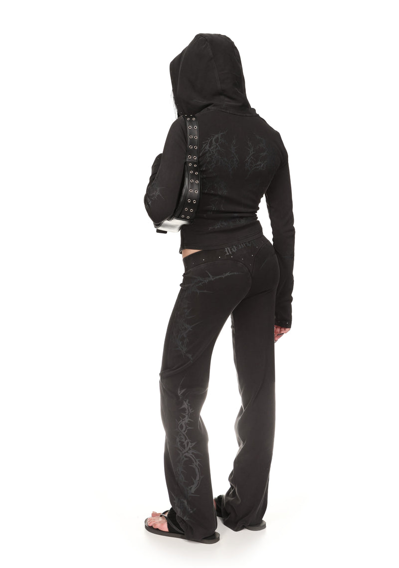 CURSE SCULPT STRETCH ZIP HOODIE WASHED CHARCOAL