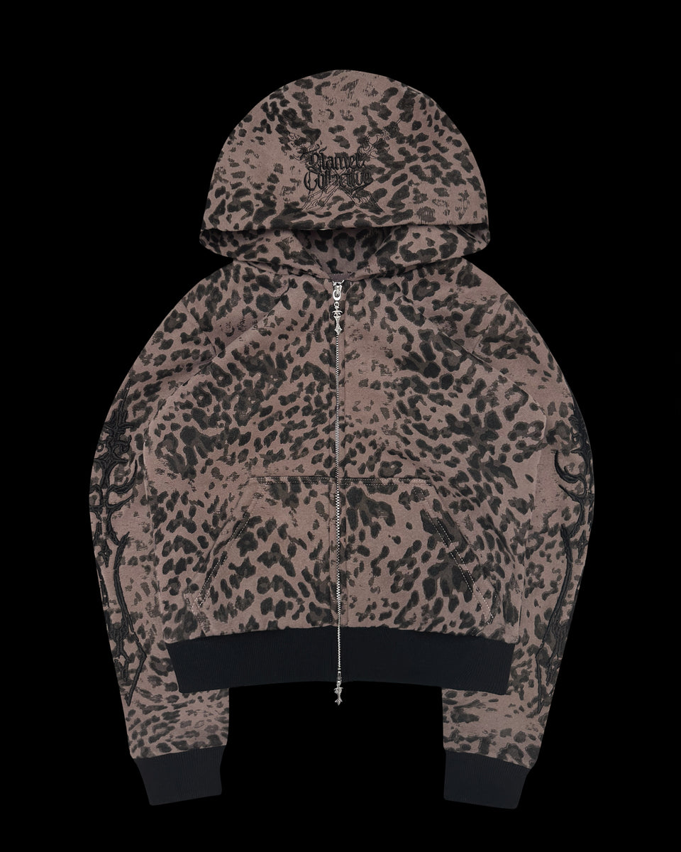 DAGGERS FITTED ZIP HOODIE LEOPARD