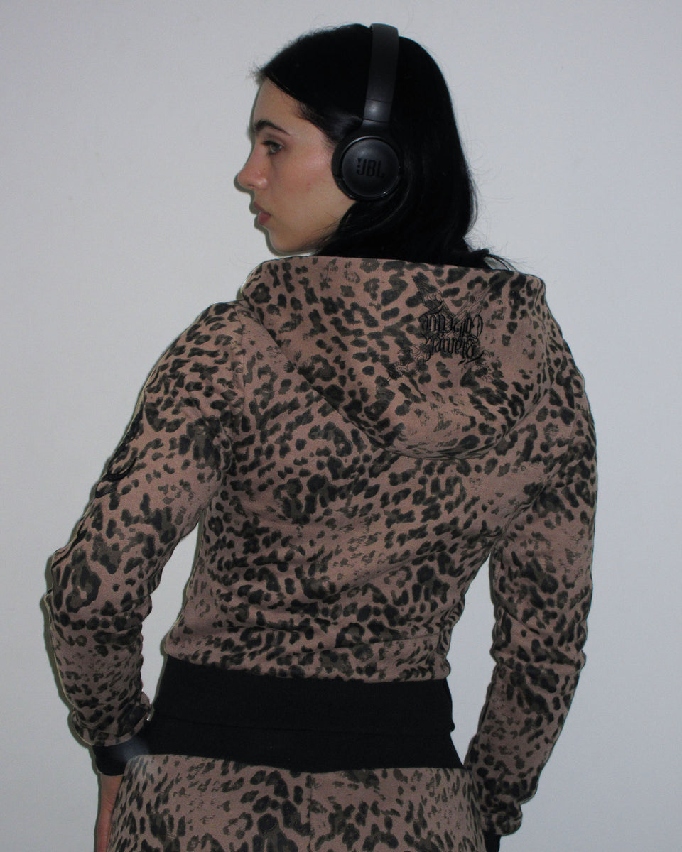 DAGGERS FITTED ZIP HOODIE LEOPARD