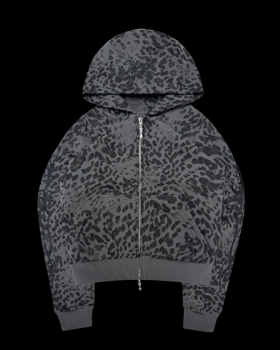 DAGGERS FITTED ZIP HOODIE NIGHT LEOPARD