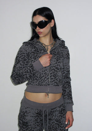 DAGGERS FITTED ZIP HOODIE NIGHT LEOPARD