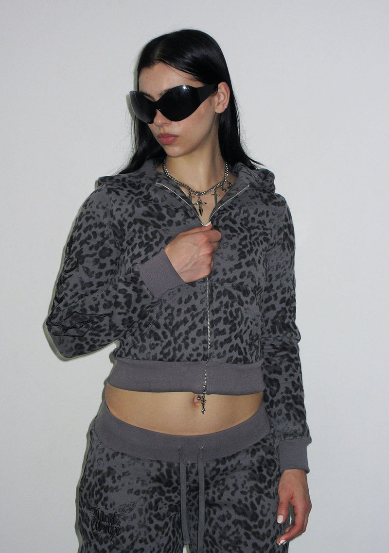 DAGGERS FITTED ZIP HOODIE NIGHT LEOPARD