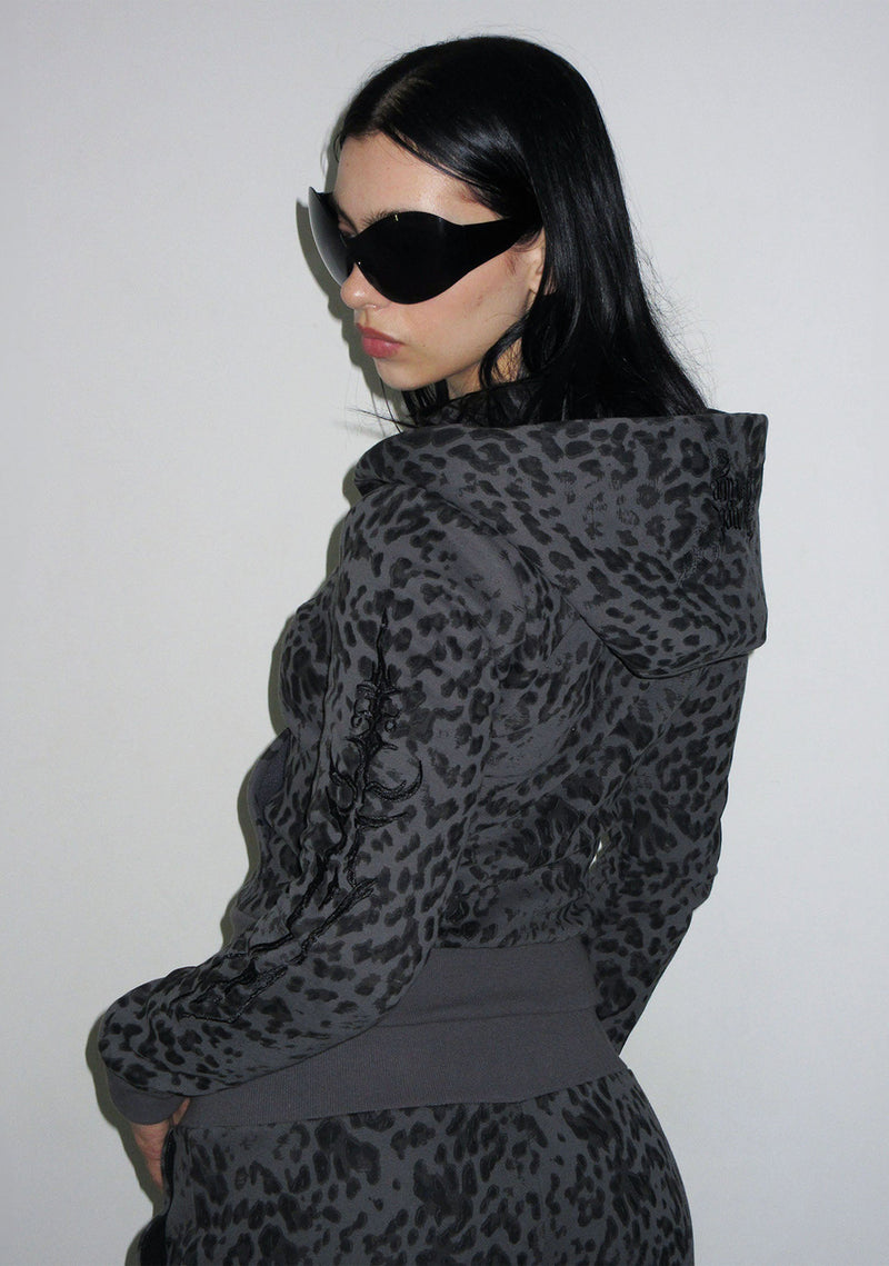DAGGERS FITTED ZIP HOODIE NIGHT LEOPARD