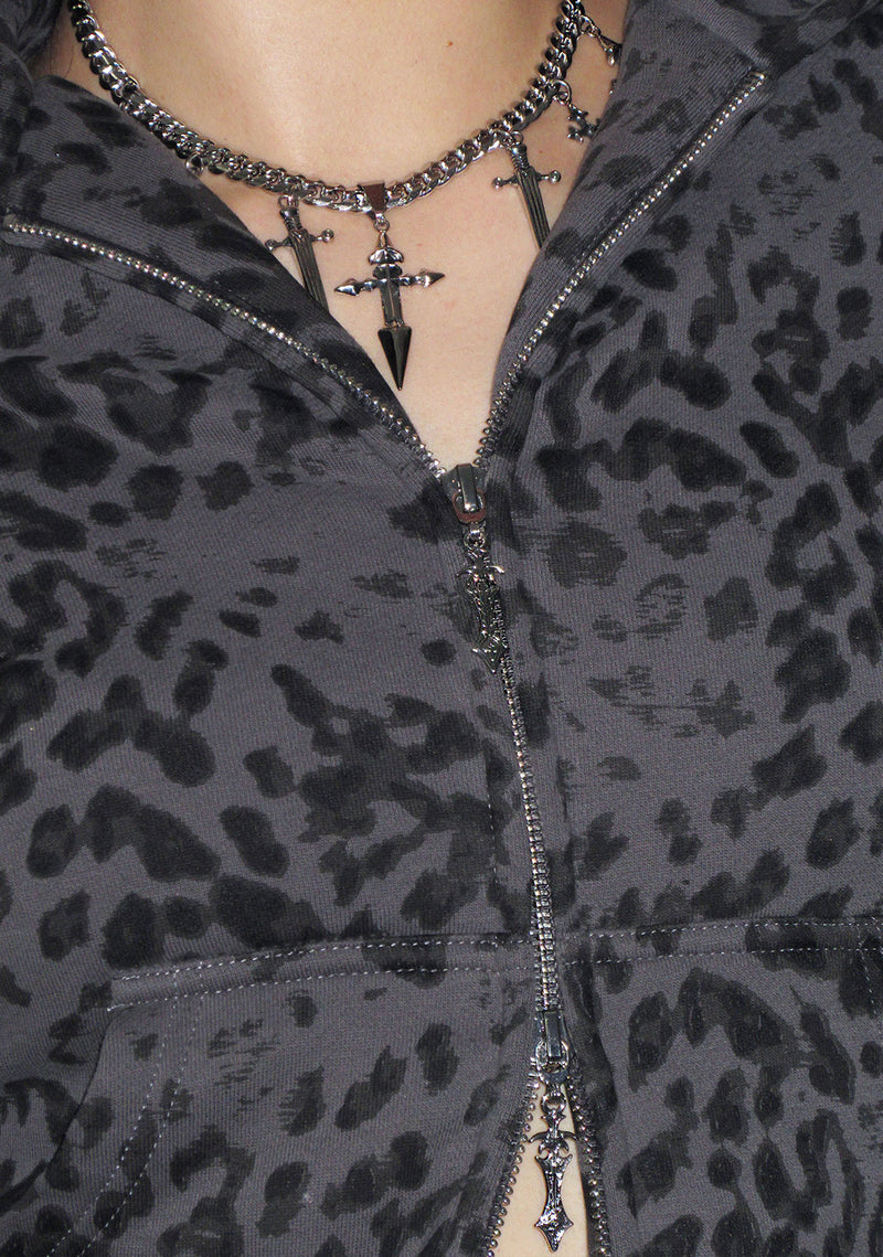 DAGGERS FITTED ZIP HOODIE NIGHT LEOPARD