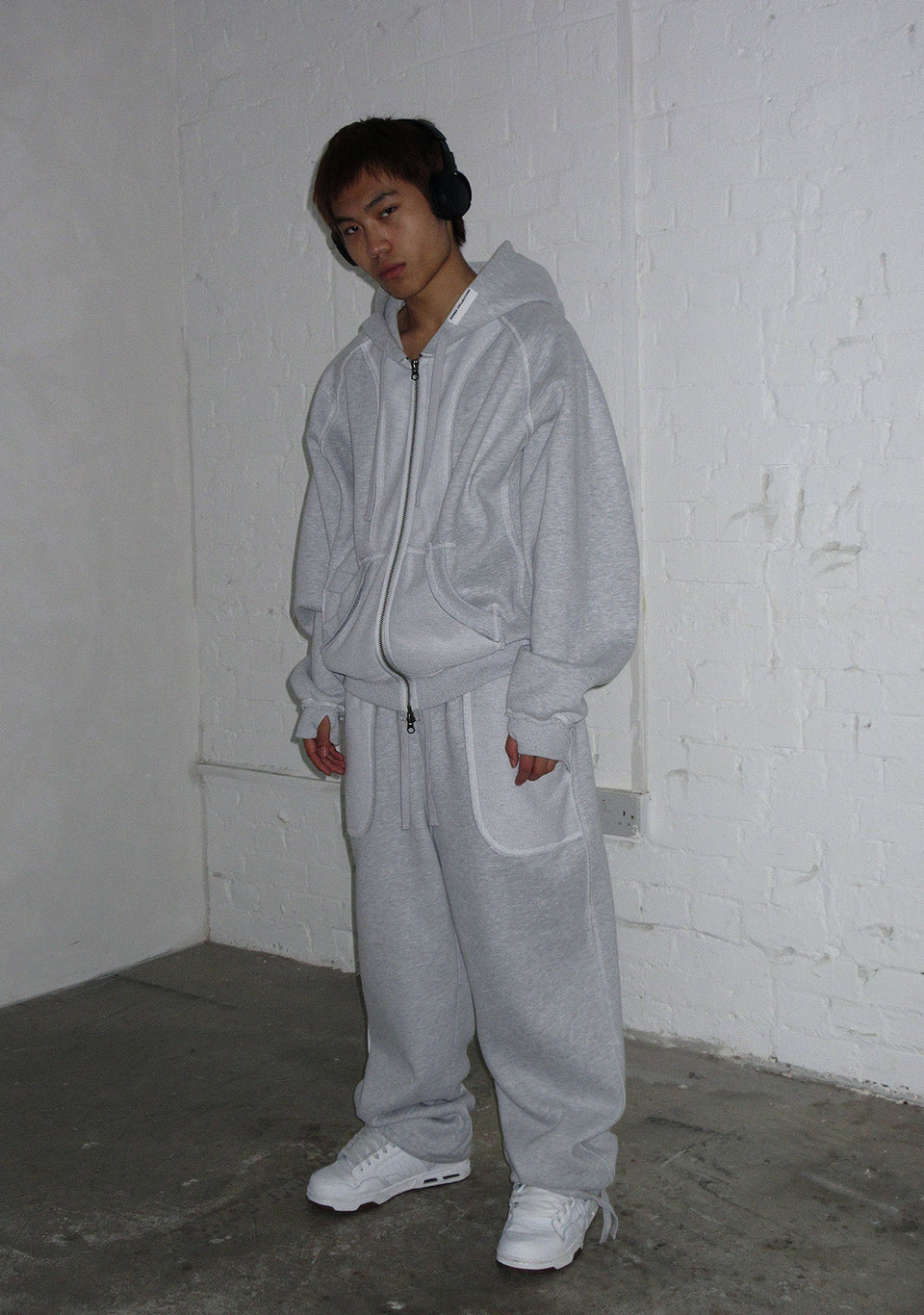 DECONSTRUCTED SWEATPANTS GREY MARL
