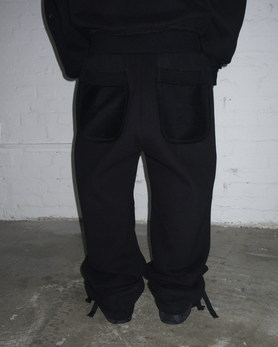 DECONSTRUCTED SWEATPANTS JET BLACK