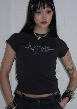 DESTROY CHROME BABY TEE BLACK