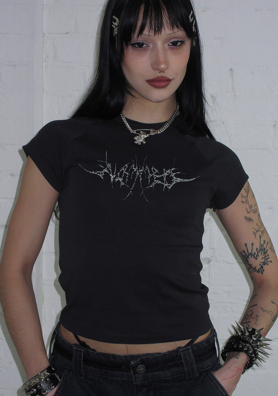 DESTROY CHROME BABY TEE BLACK