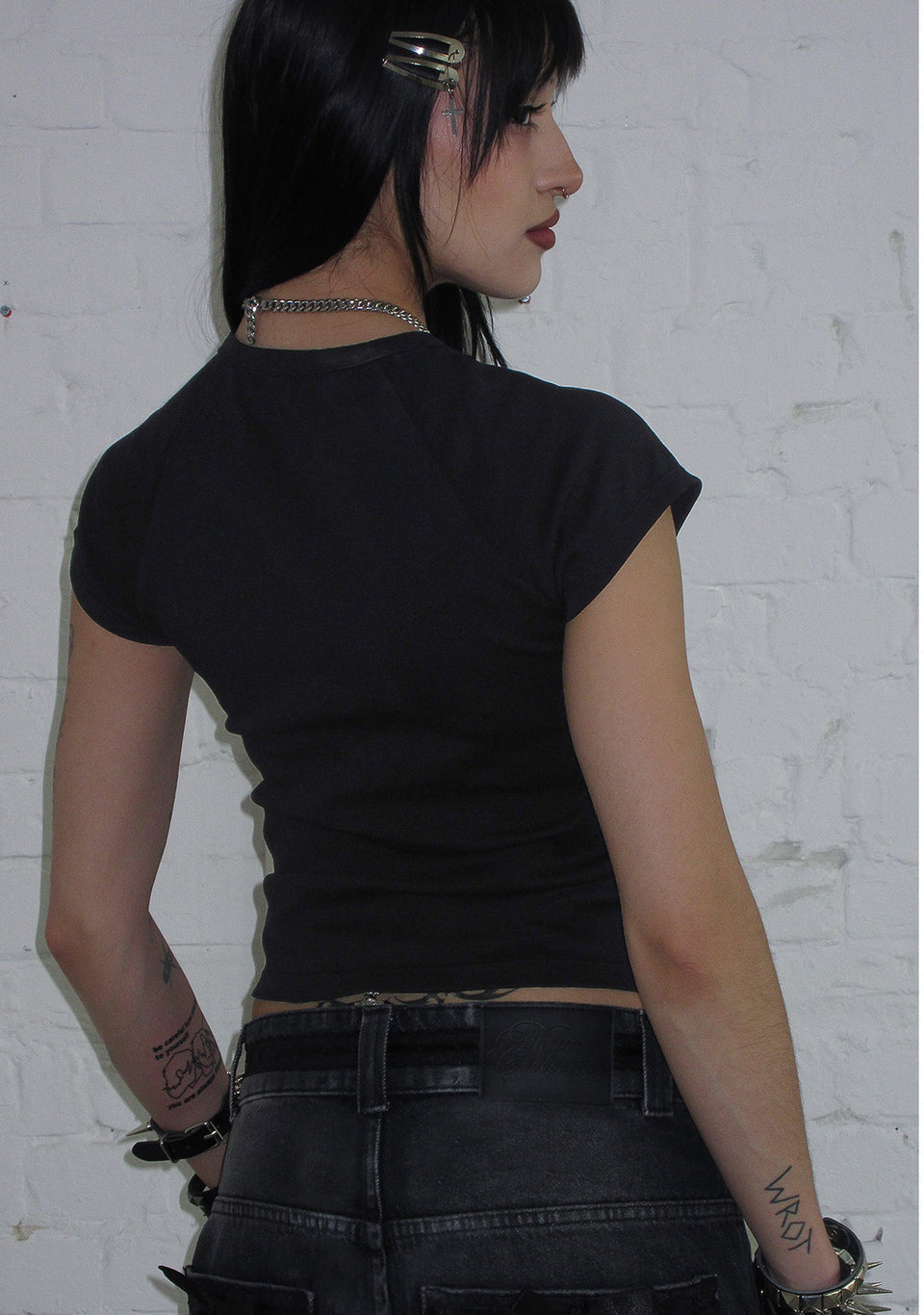 DESTROY CHROME BABY TEE BLACK
