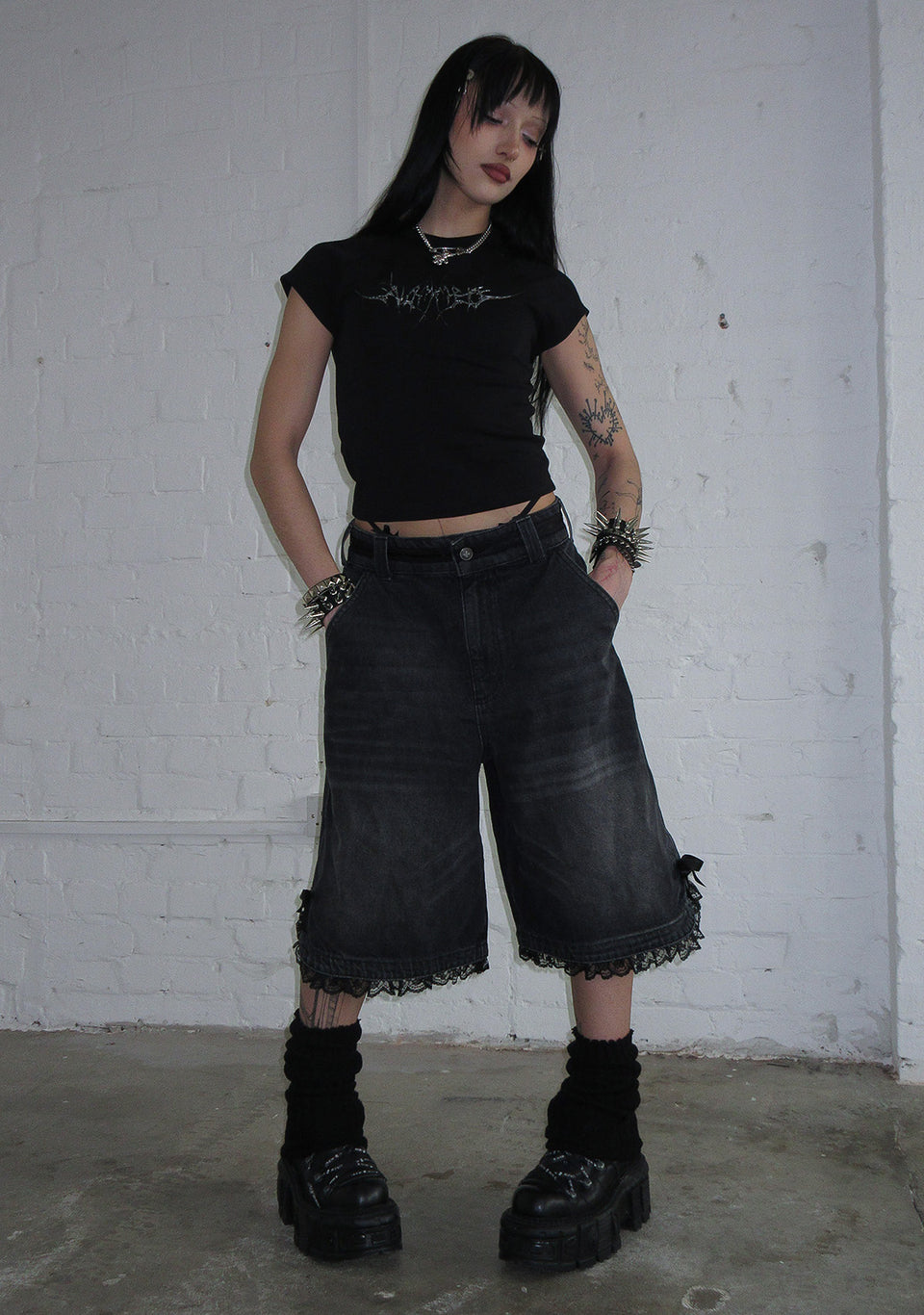 DESTROY CHROME BABY TEE BLACK