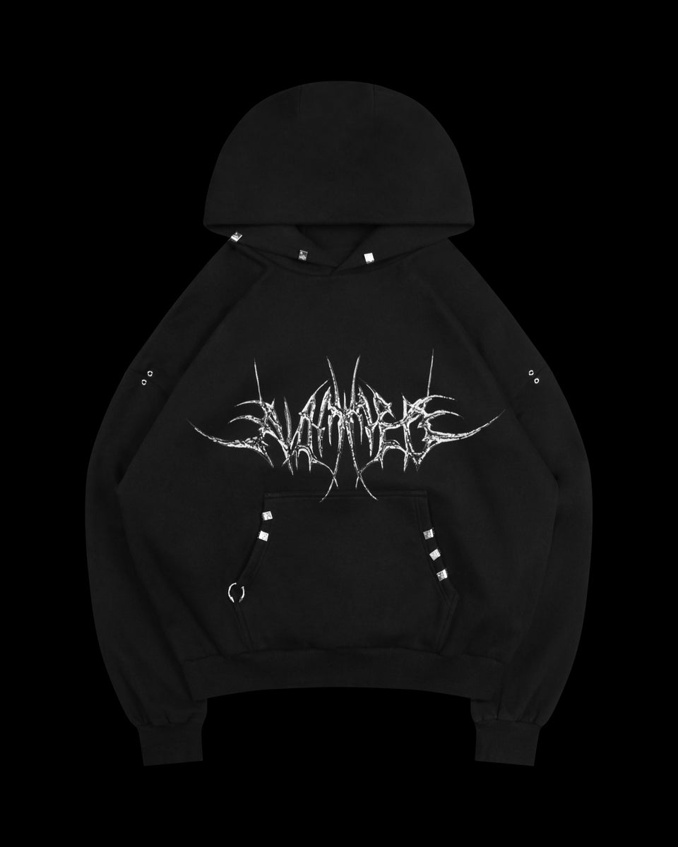 DESTROY CHROME PIERCED HOODIE BLACK