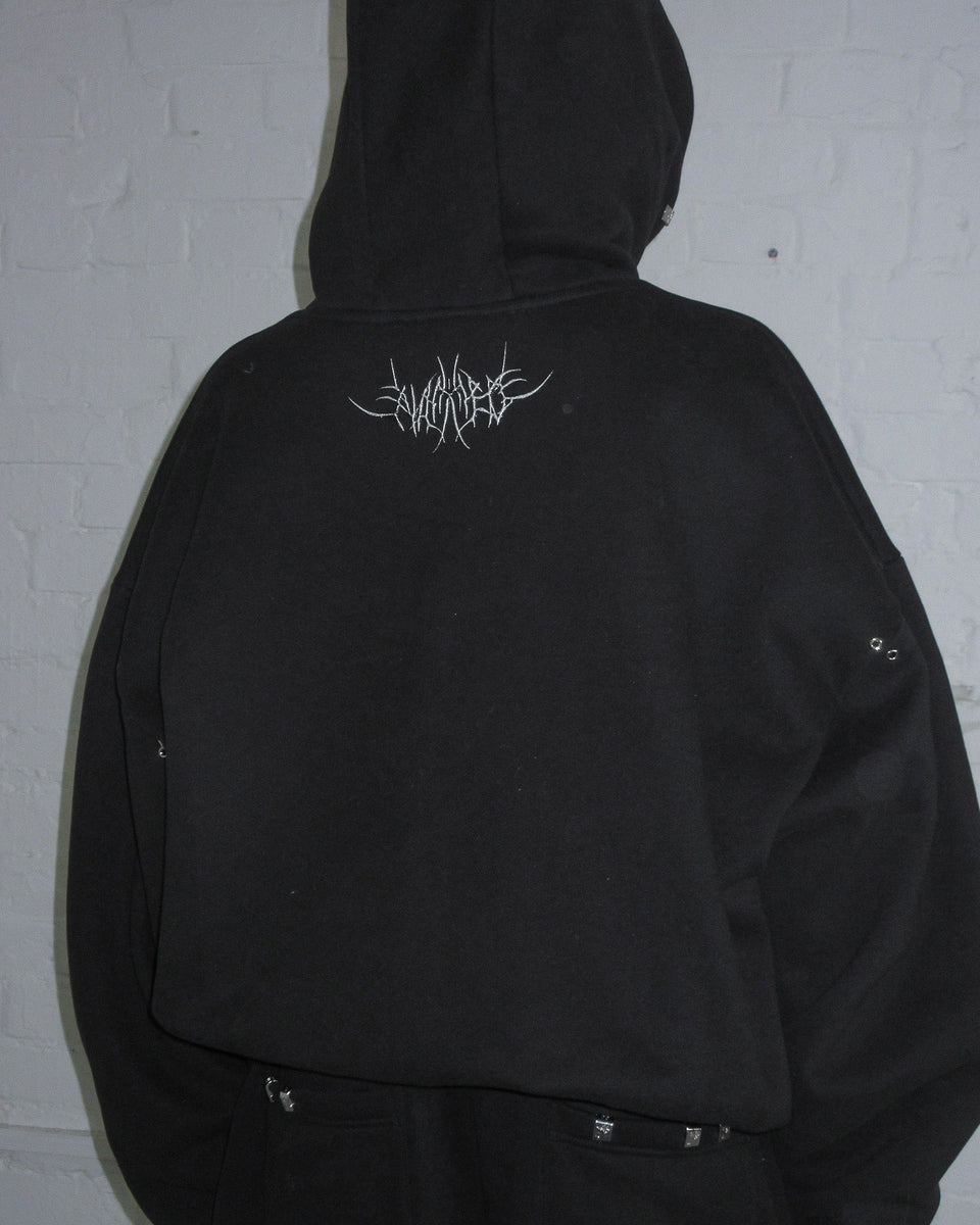 DESTROY CHROME PIERCED HOODIE BLACK