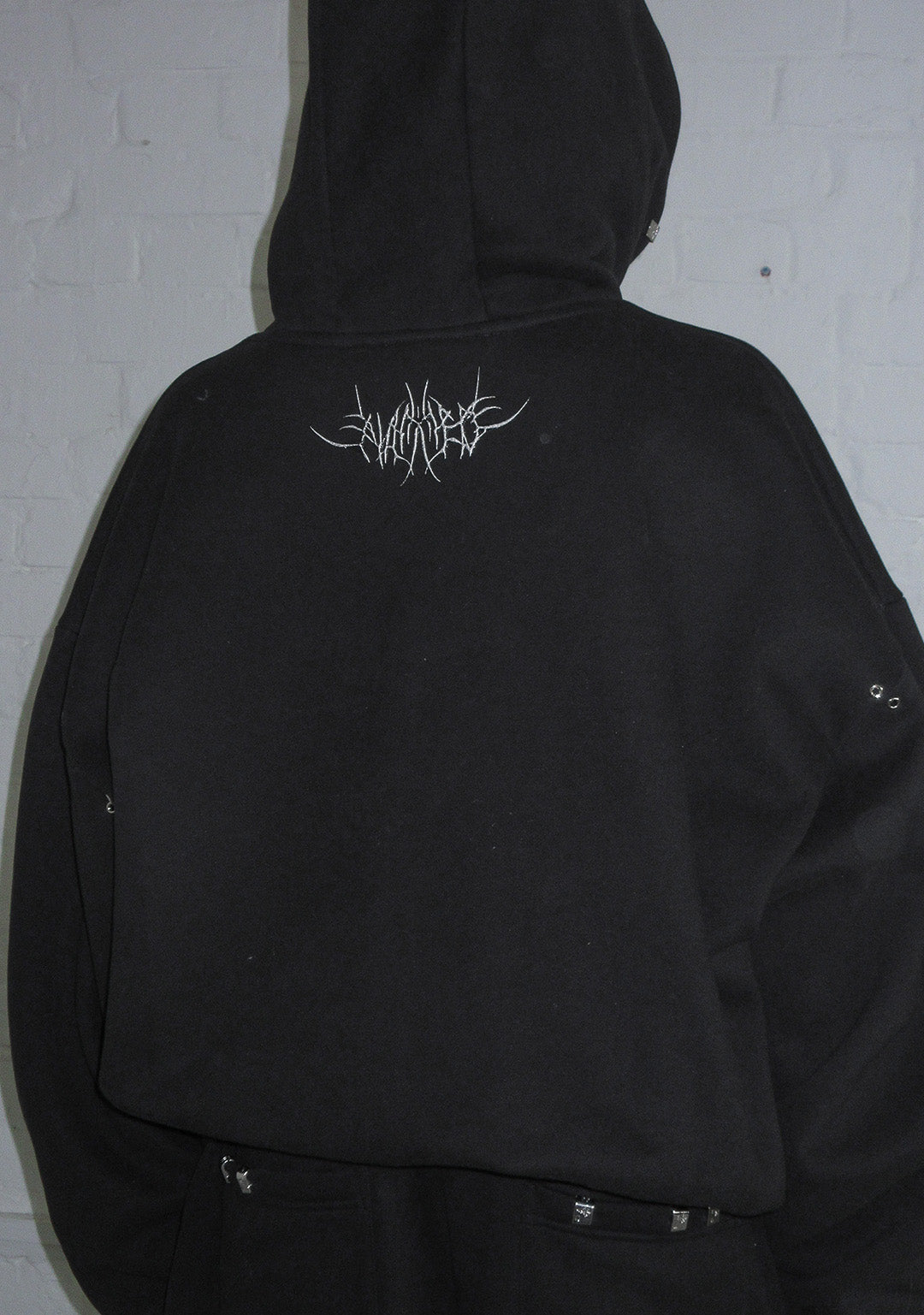 DESTROY CHROME PIERCED HOODIE BLACK