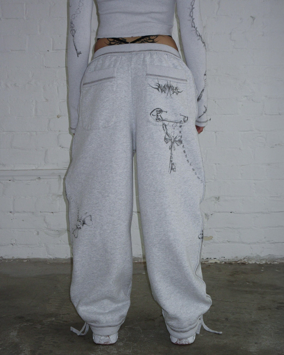 DESTROY OVERSIZED SWEATPANTS GREY MARL