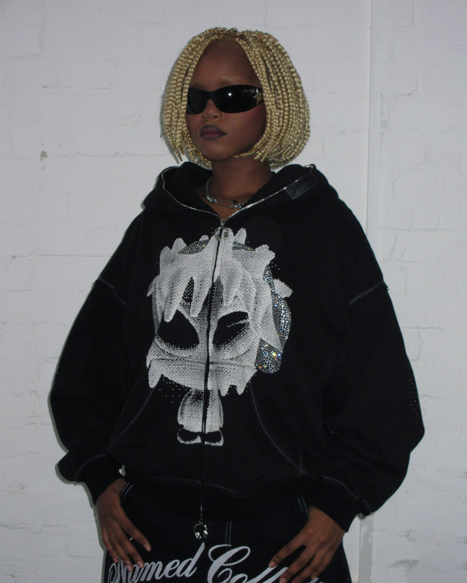 DIGI MASCOT ZIP HOODIE BLACK