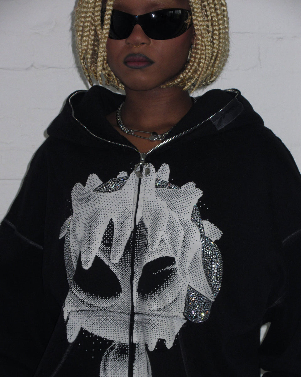 DIGI MASCOT ZIP HOODIE BLACK