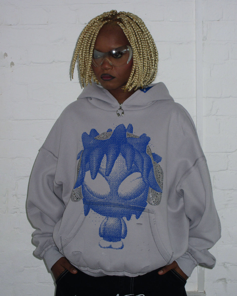 DIGI MASCOT ZIP HOODIE SMOKE GREY