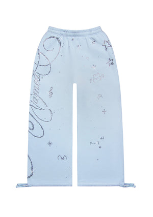 DREAMER RHINESTONE TEDDY OVERSIZED SWEATPANTS BABY BLUE