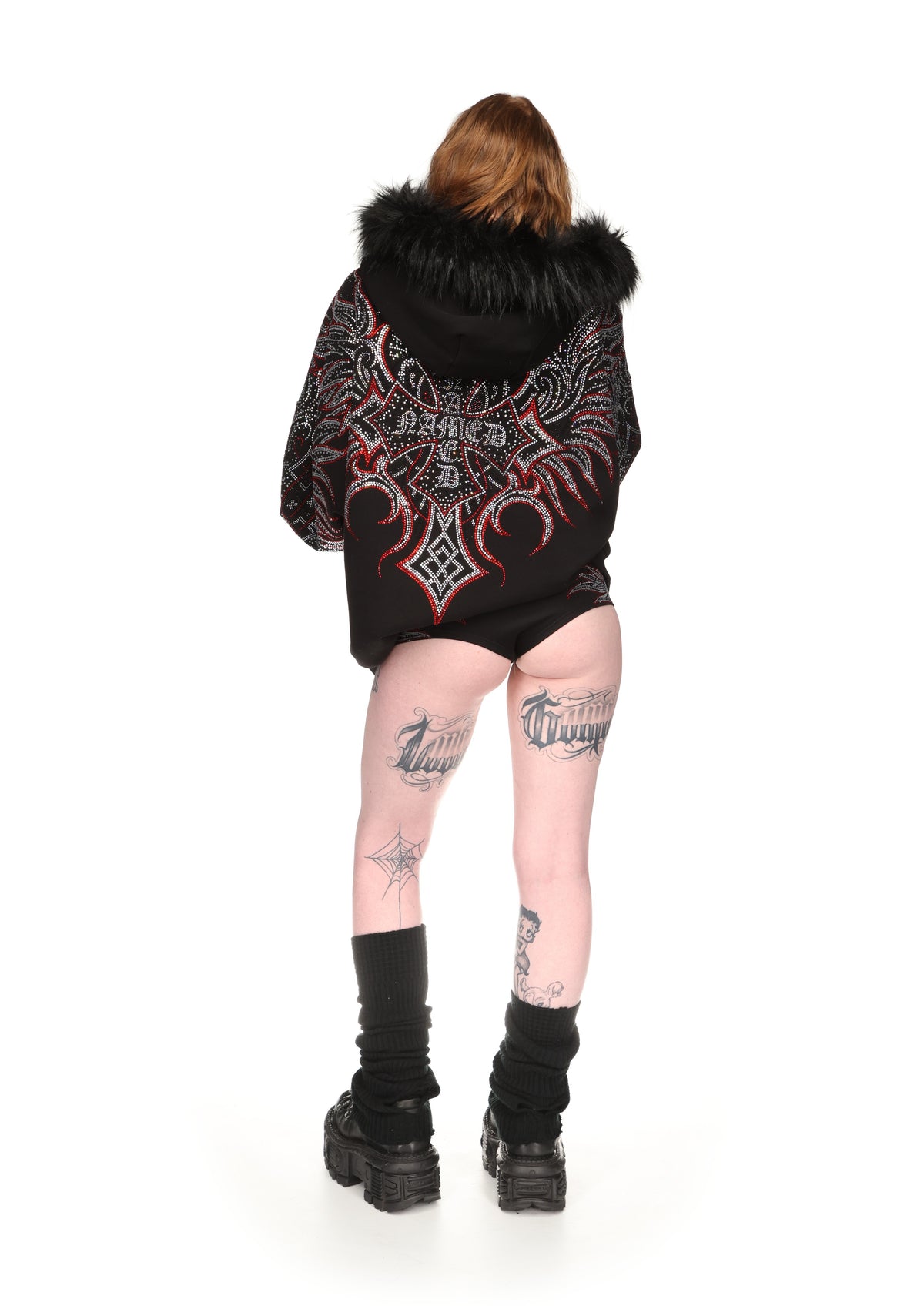 DUSK RHINESTONE HOTPANTS BLACK