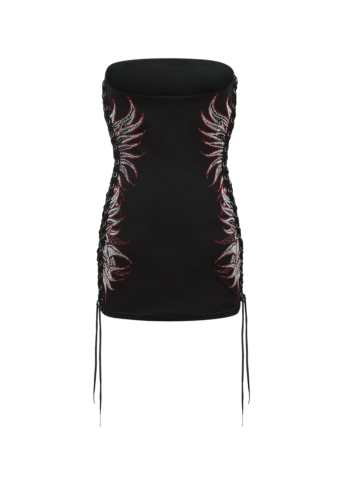 DUSK RHINESTONE MINI DRESS BLACK