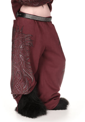 DUSK RHINESTONE OVERSIZED SWEATPANTS DARK RED