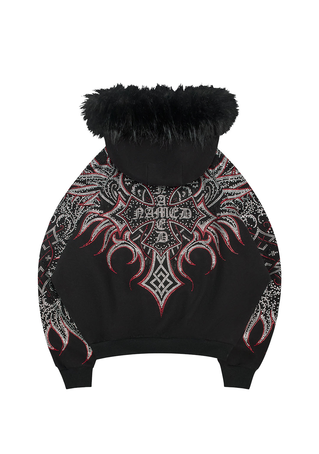 DUSK RHINESTONE ZIP HOODIE BLACK