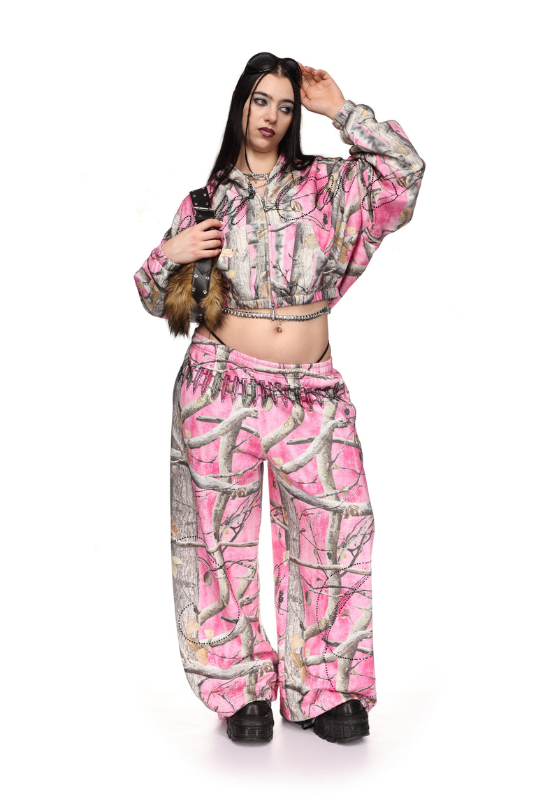 ENEMY OVERSIZED SWEATPANTS PINK TREE CAMO