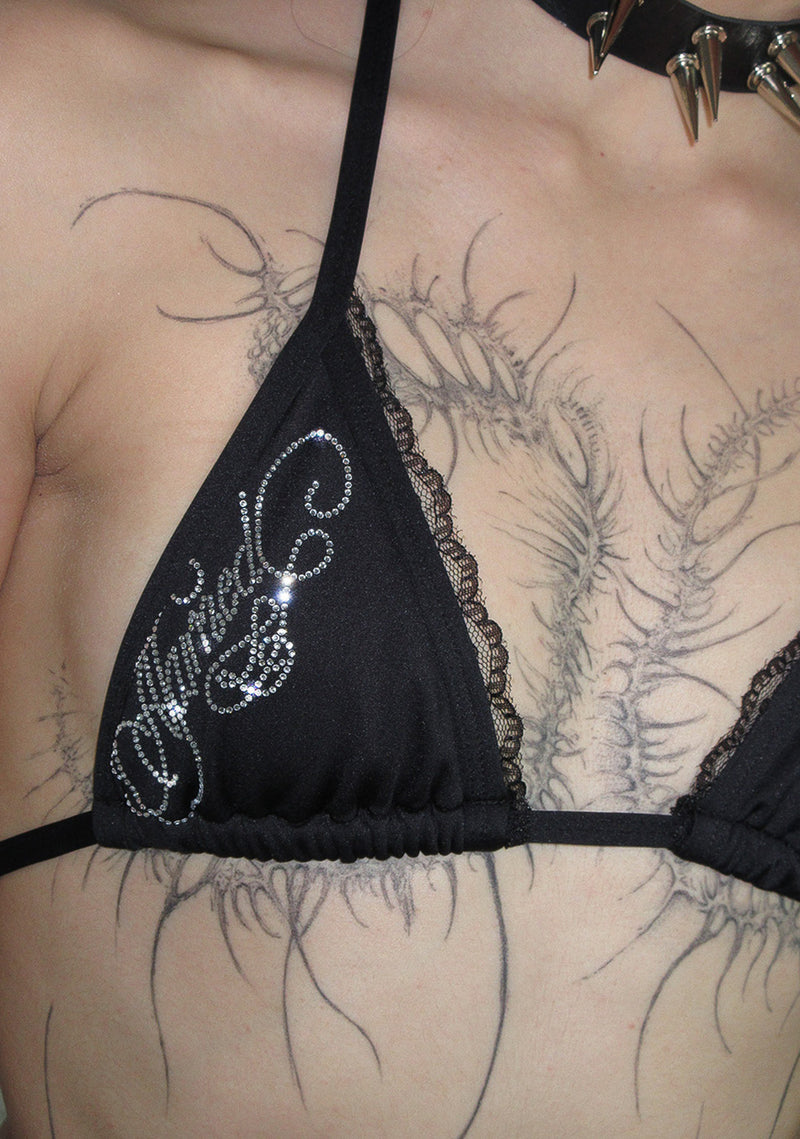 ENEMY RHINESTONE BIKINI TOP BLACK