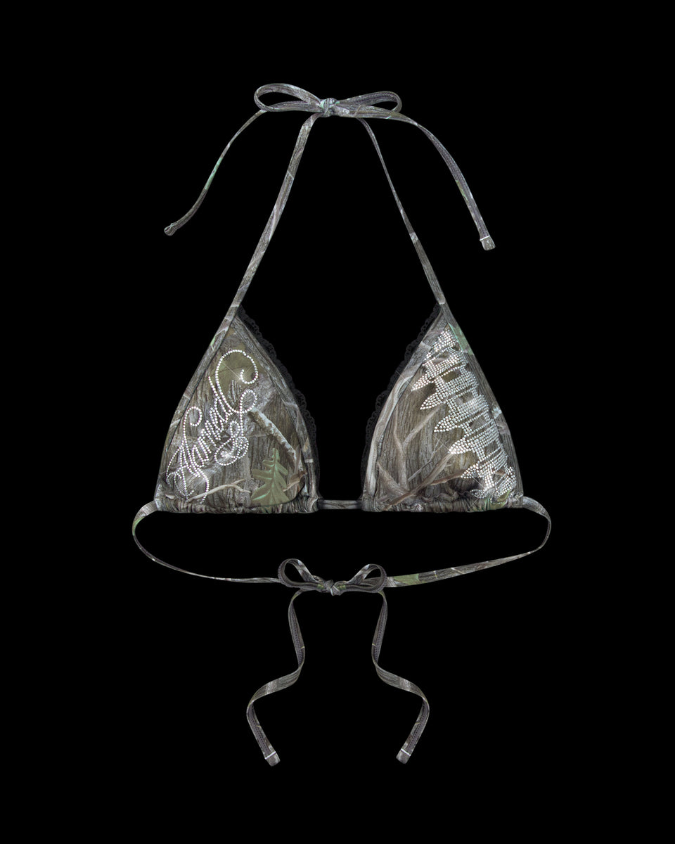 ENEMY RHINESTONE BIKINI TOP TREE CAMO