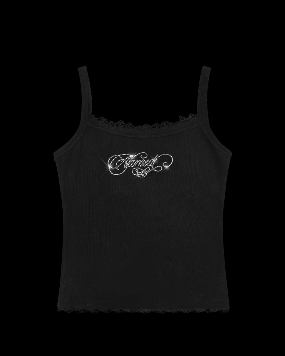 ENEMY RHINESTONE CAMI TANK BLACK