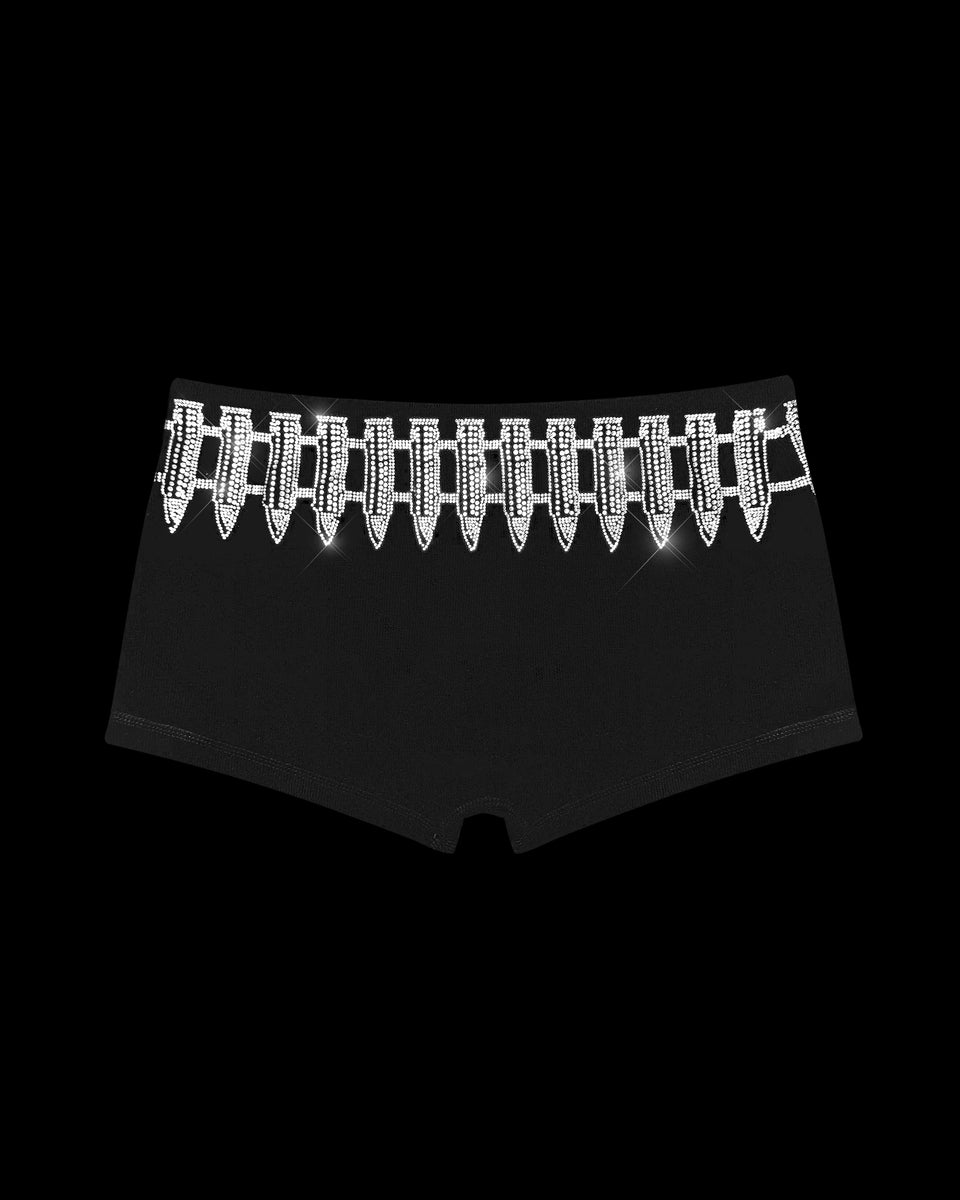 ENEMY RHINESTONE MICRO HOTPANT SHORTS BLACK