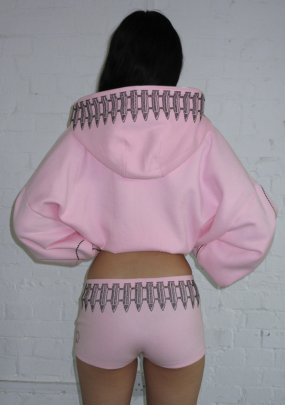 ENEMY RHINESTONE MICRO HOTPANT SHORTS BABY PINK