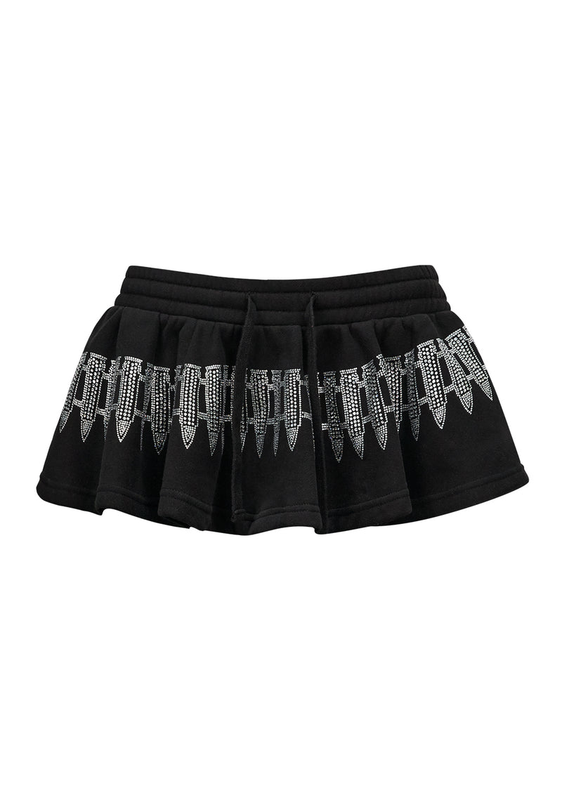 ENEMY RHINESTONE MINI SKIRT BLACK