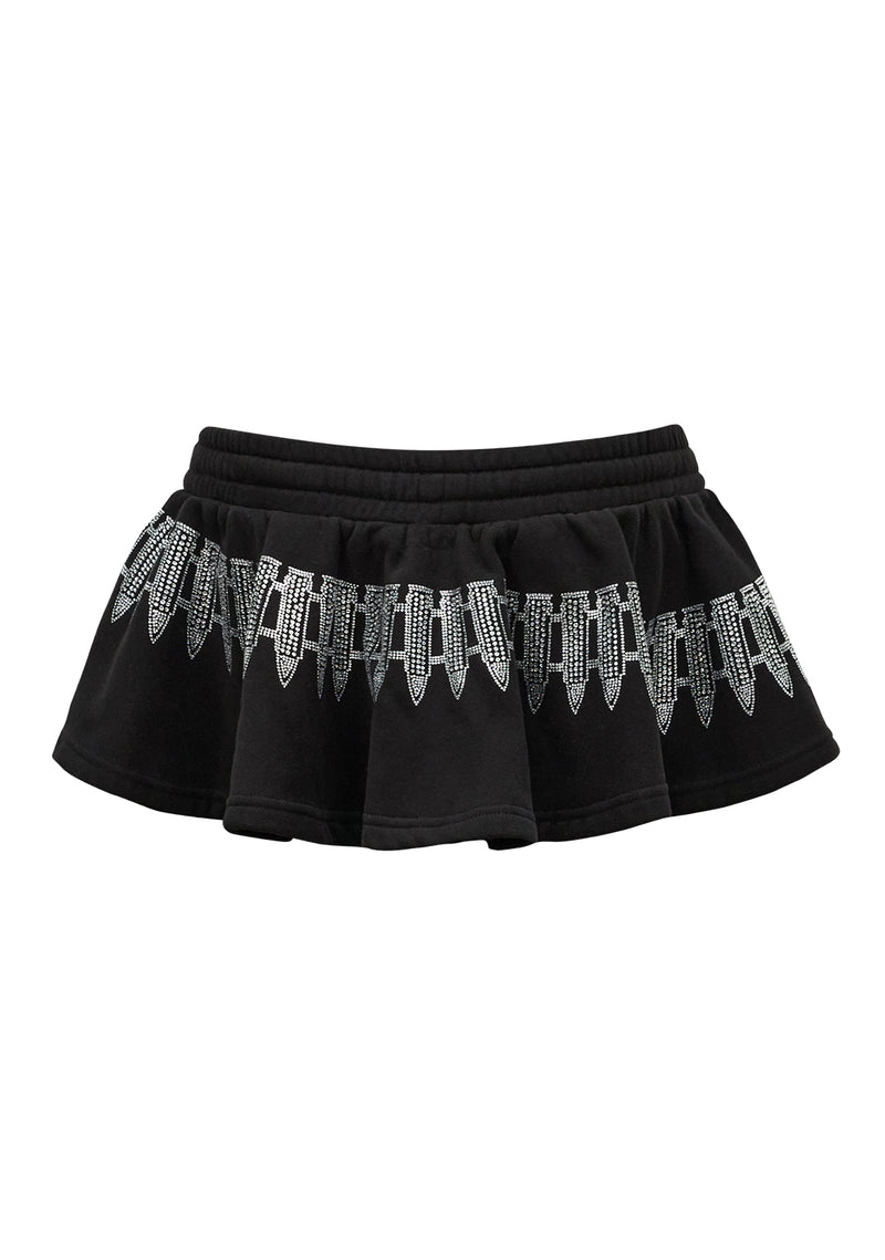 ENEMY RHINESTONE MINI SKIRT BLACK