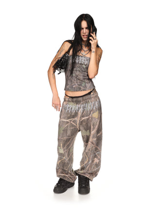 ENEMY RHINESTONE SWEATPANTS TREE CAMO