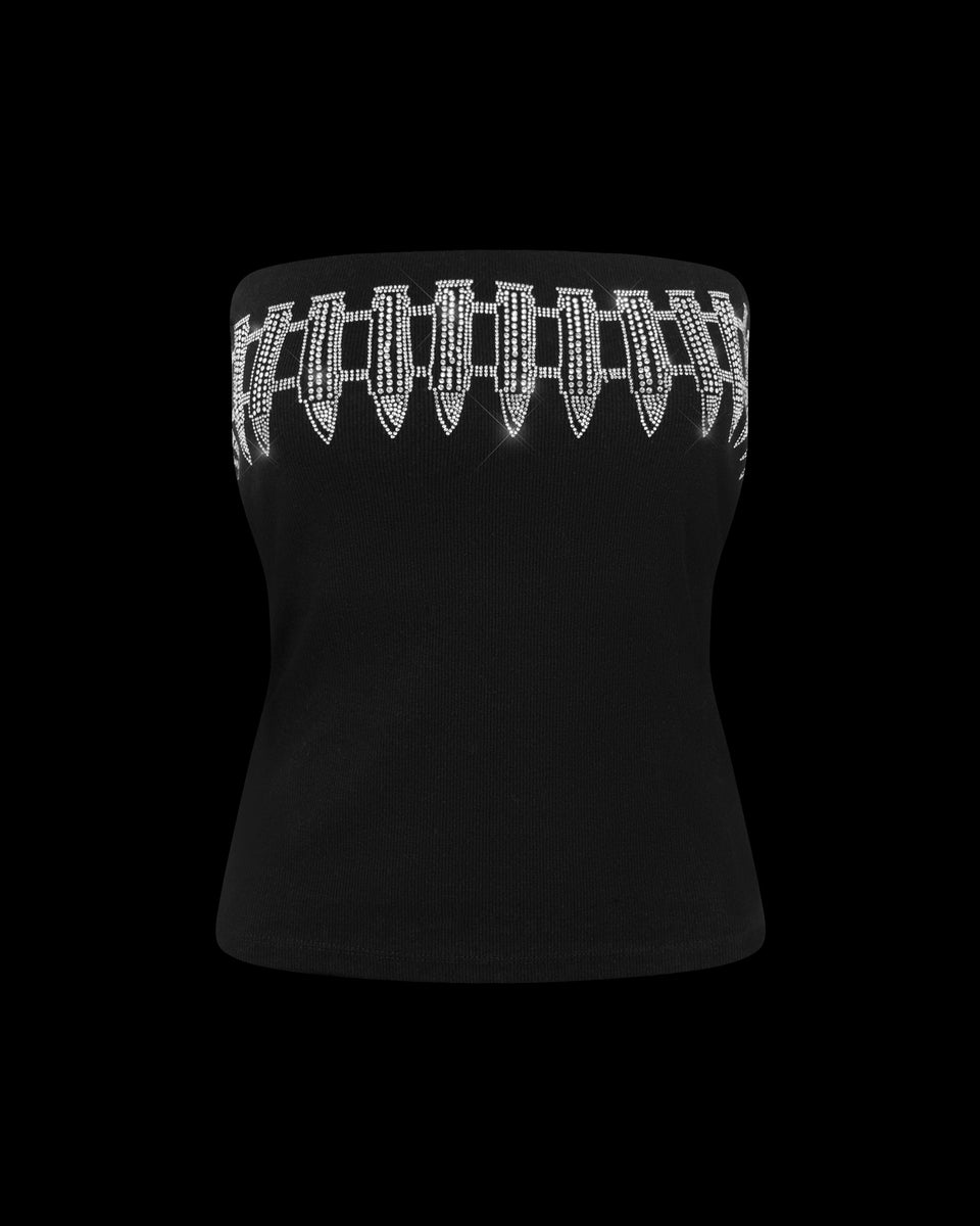 ENEMY RHINESTONE TUBE TOP BLACK