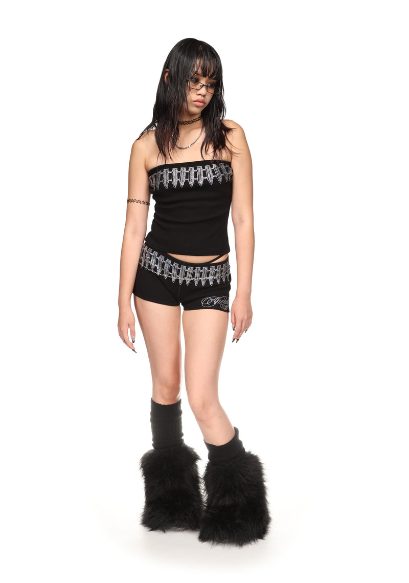 ENEMY RHINESTONE TUBE TOP BLACK