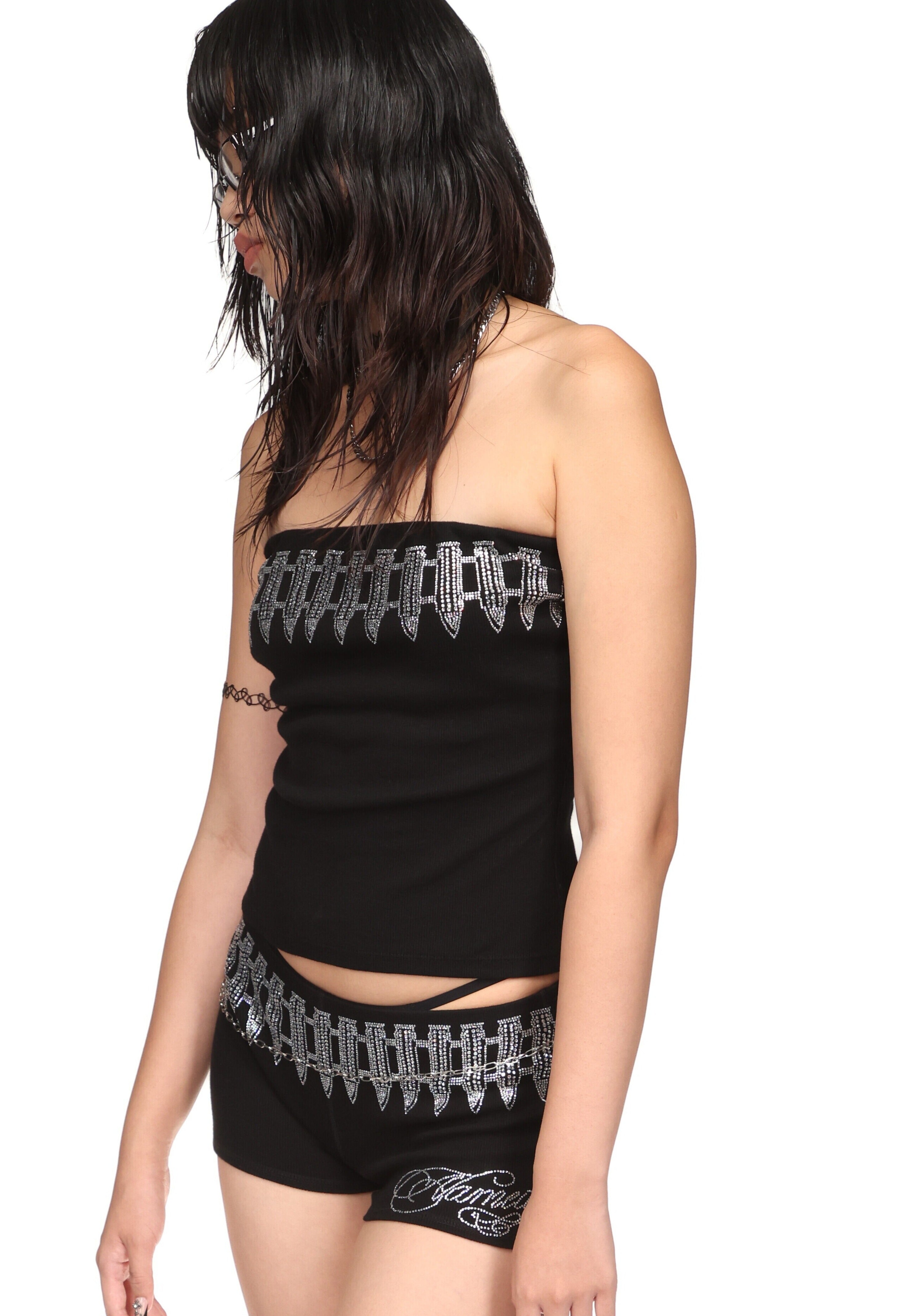 Enemy Rhinestone Tube Top Black – NAMED COLLECTIVE®