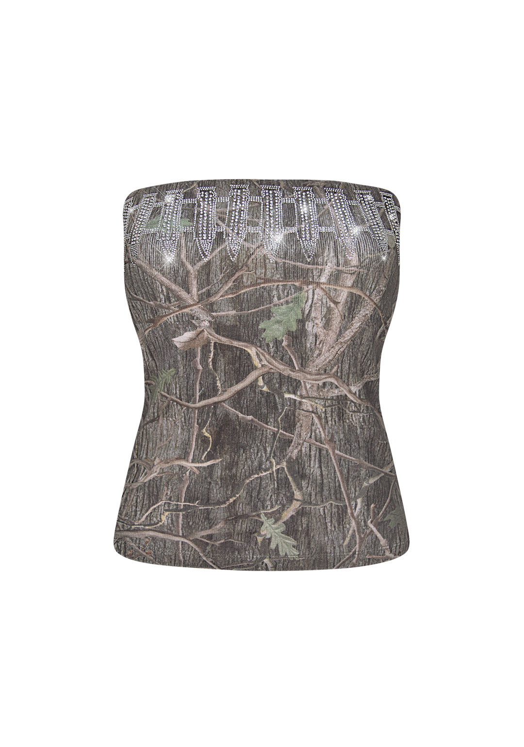 ENEMY RHINESTONE TUBE TOP TREE CAMO