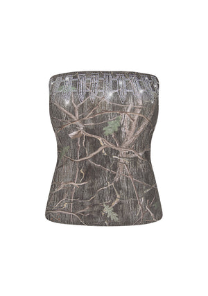 ENEMY RHINESTONE TUBE TOP TREE CAMO