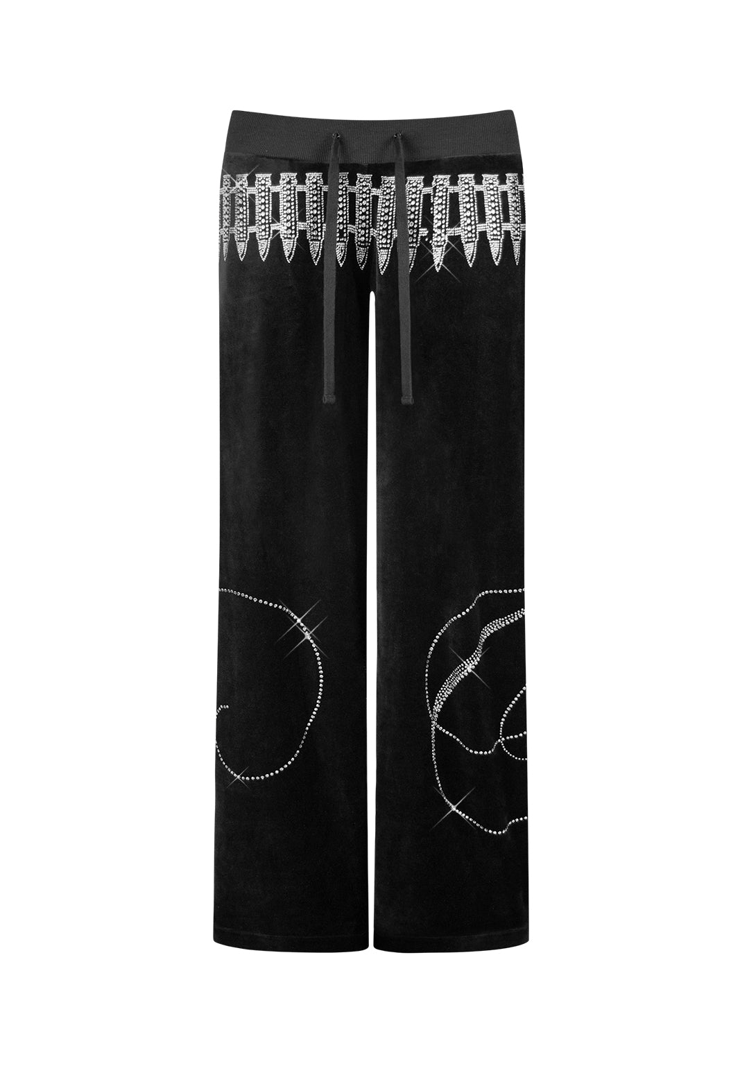 ENEMY RHINESTONE VELOUR SWEATPANTS BLACK