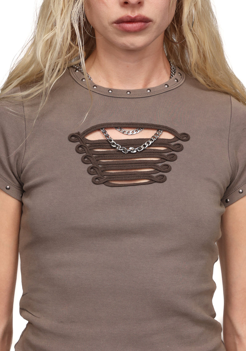 ENIGMA MILITARY SCULPT BABY TEE WASHED ARMY GREEN