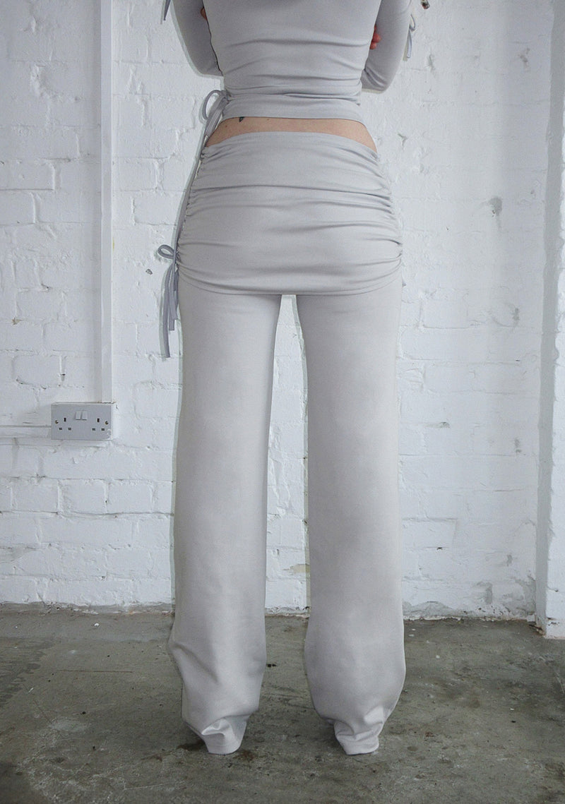ENVY SCULPT STRETCH TWO PIECE SKIRT TROUSER SET MIST GREY