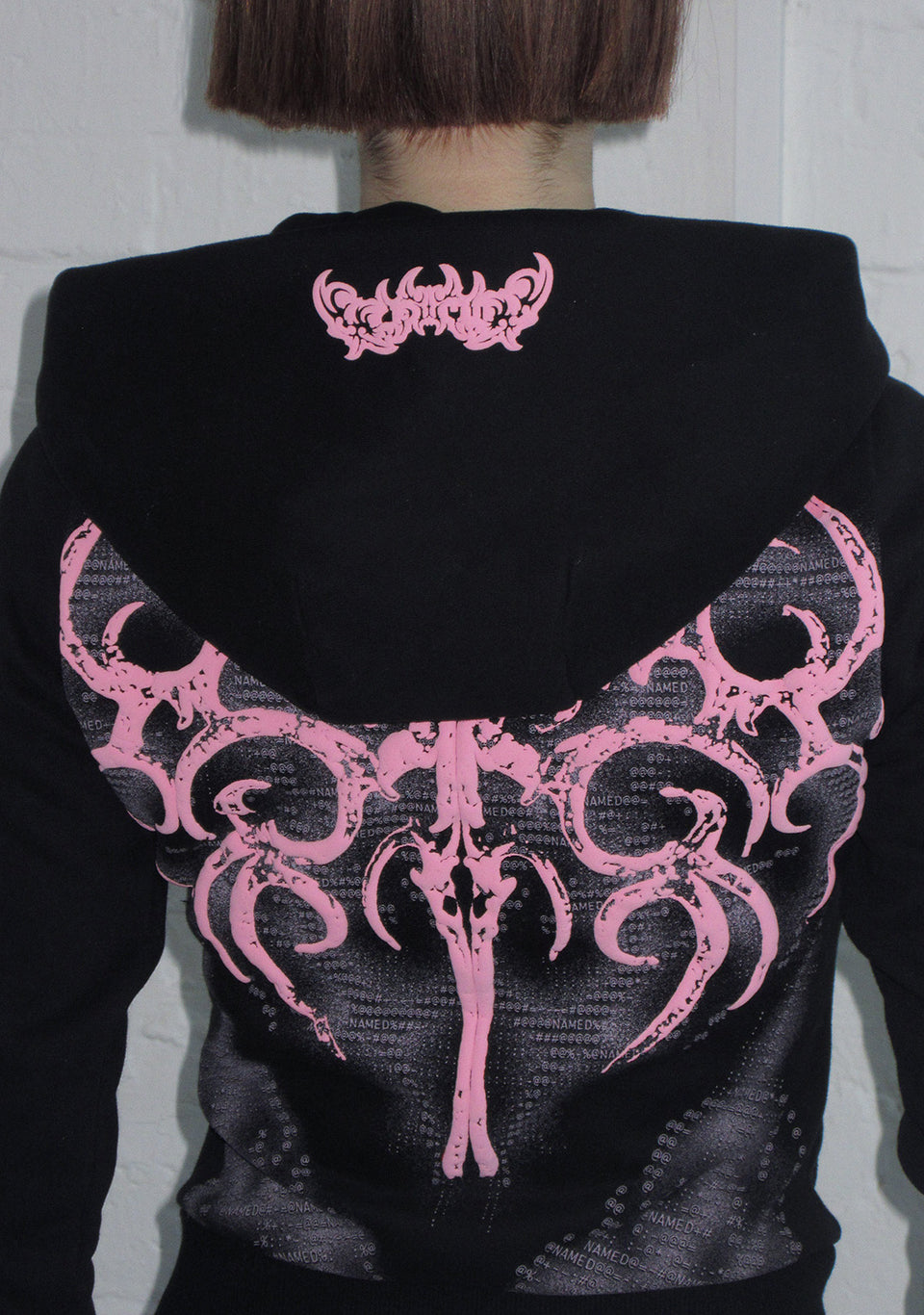 EUPHORIA PUFF PRINT FITTED ZIP HOODIE BLACK